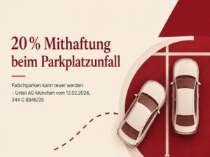Parkplatzunfall und Mithaftung wegen Falschparkens – Urteil des AG München